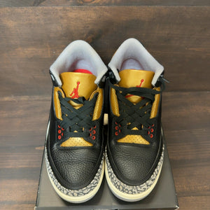 Jordan 3 Retro Black Cement Gold (Women's) Size 8W (Pre-Owned)