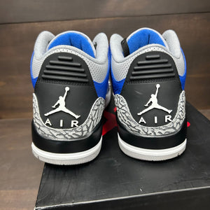Jordan 3 Retro Varsity Royal Cement Size 9.5 (Pre-Owned)