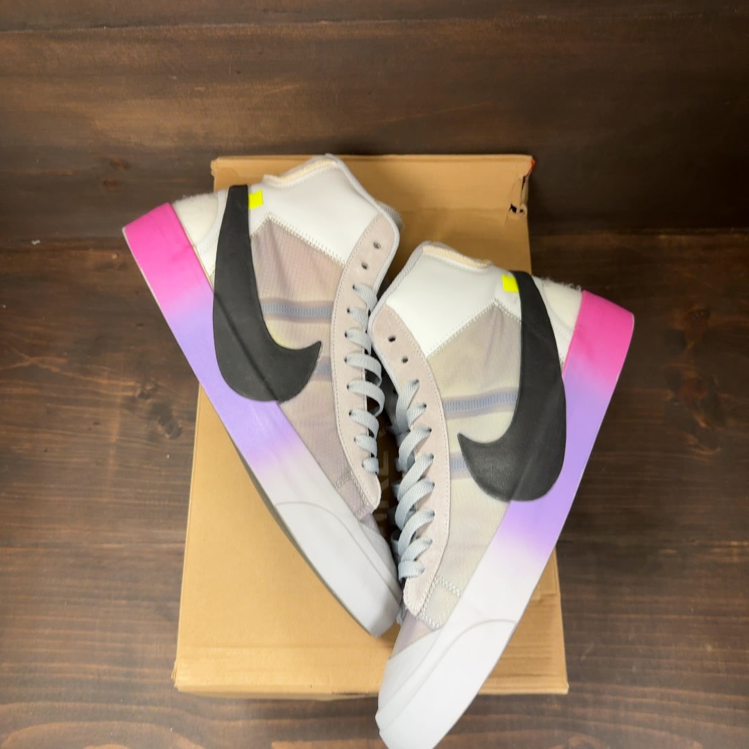 Nike Blazer Mid Off-White Wolf Grey Serena Queen - Image 2