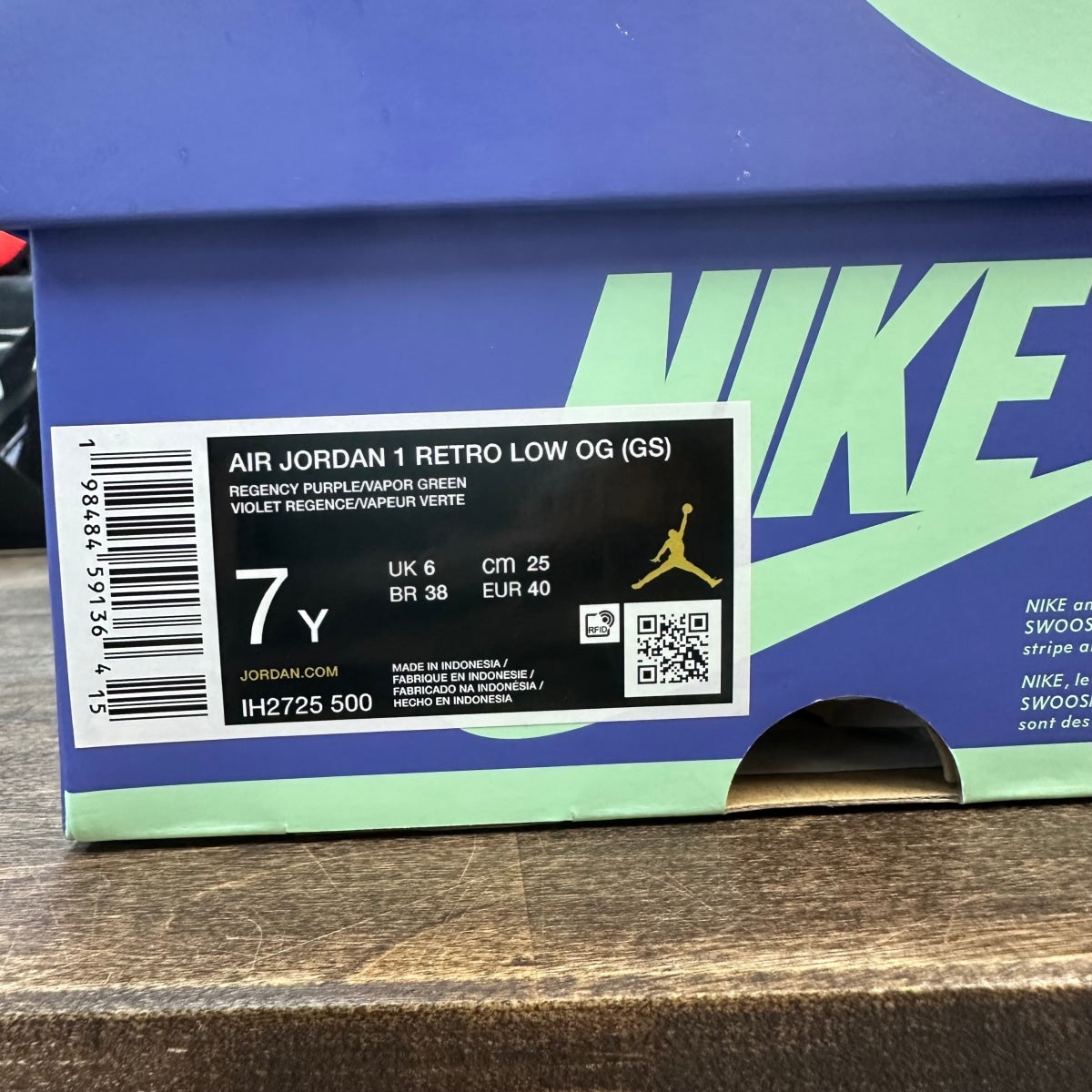 Jordan 1 Retro Low OG Zion Williamson Voodoo Alternate (GS) Size 7Y (Pre-Owned)