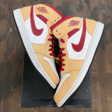 Jordan 1 Mid Light Curry Cardinal - Image 1