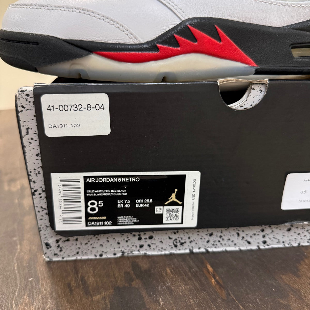 Jordan 5 Retro Fire Red Silver Tongue (2020) - Image 6