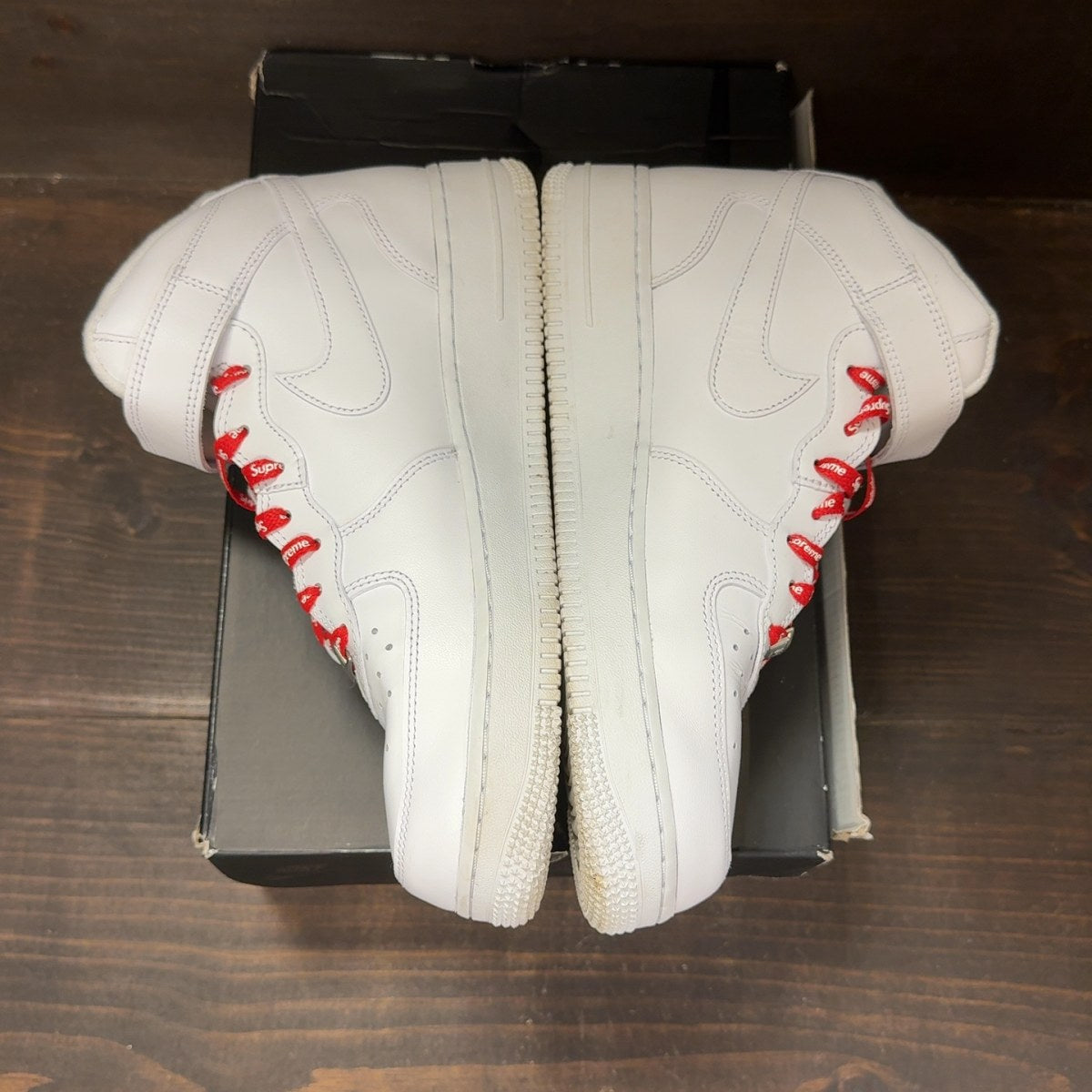 Nike Air Force 1 Mid Supreme White Size 8.5 (Pre-Owned) - aux