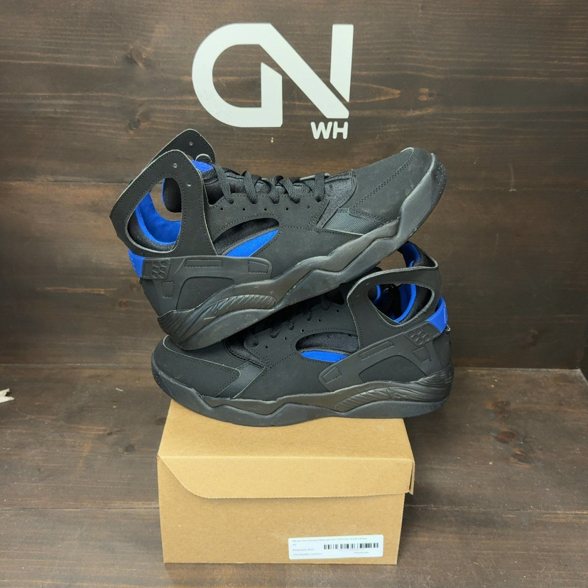 Nike Air Flight Huarache Black Lyon Blue (2024) Size 10 (Pre-Owned) - Image 1