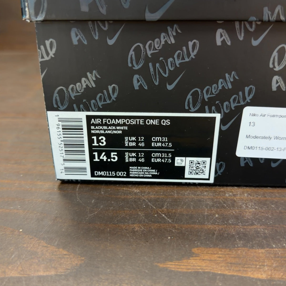 Nike Air Foamposite One Dream A World Black Size 13 (Pre-Owned) - aux