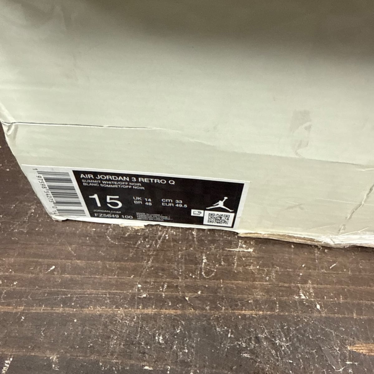 Jordan 3 Retro Quai 54 (2024) Size 15 - aux