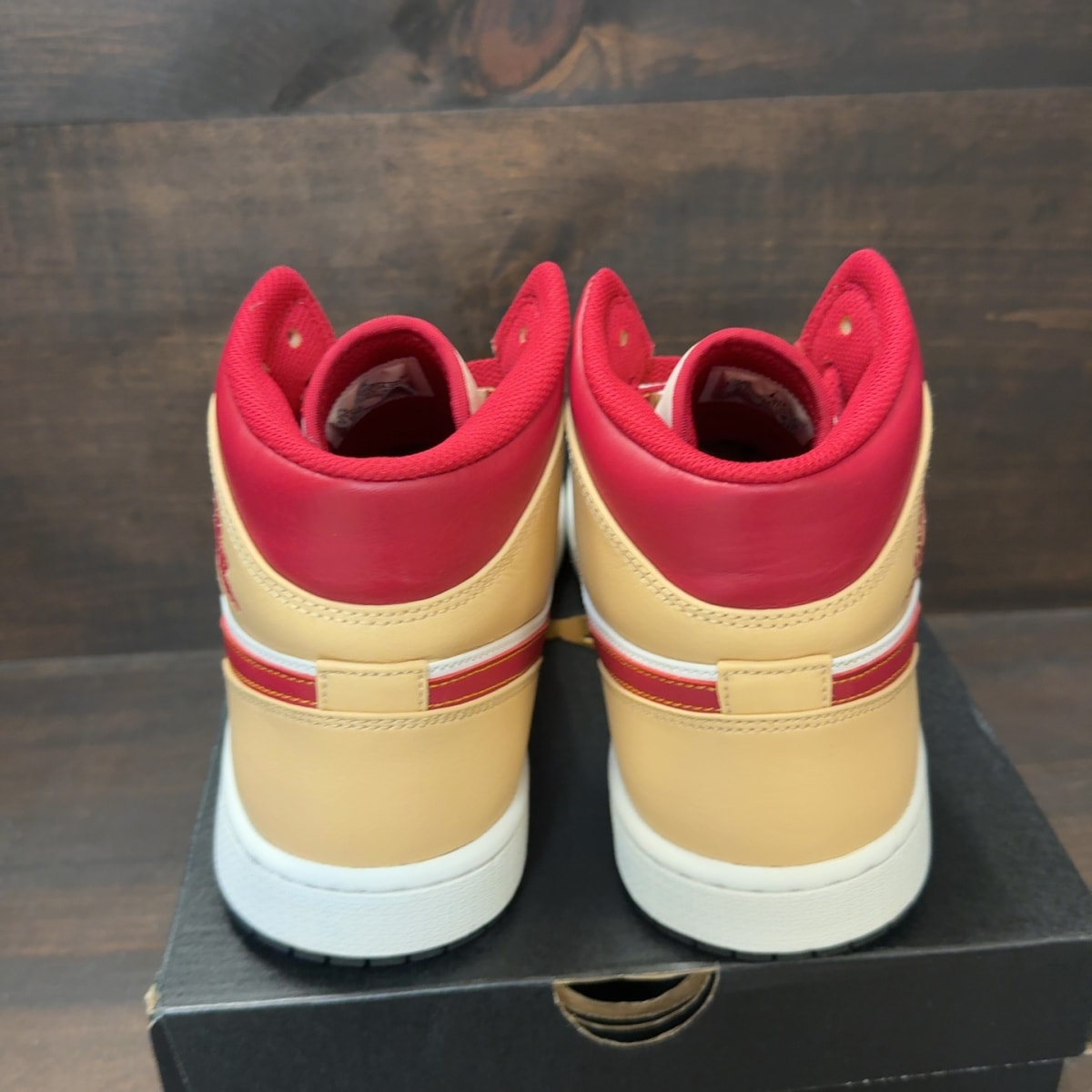 Jordan 1 Mid Light Curry Cardinal - Image 4