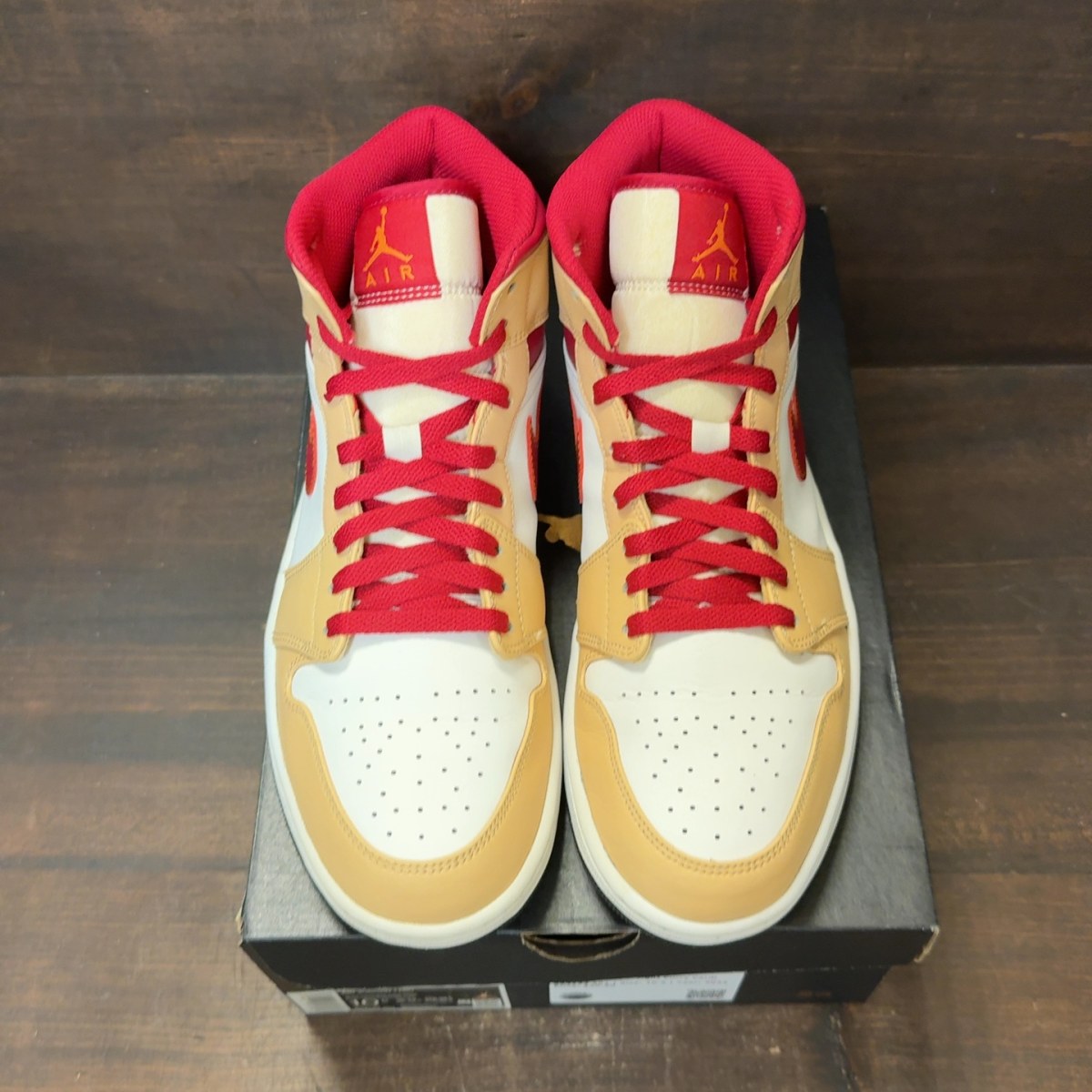 Jordan 1 Mid Light Curry Cardinal - Image 3
