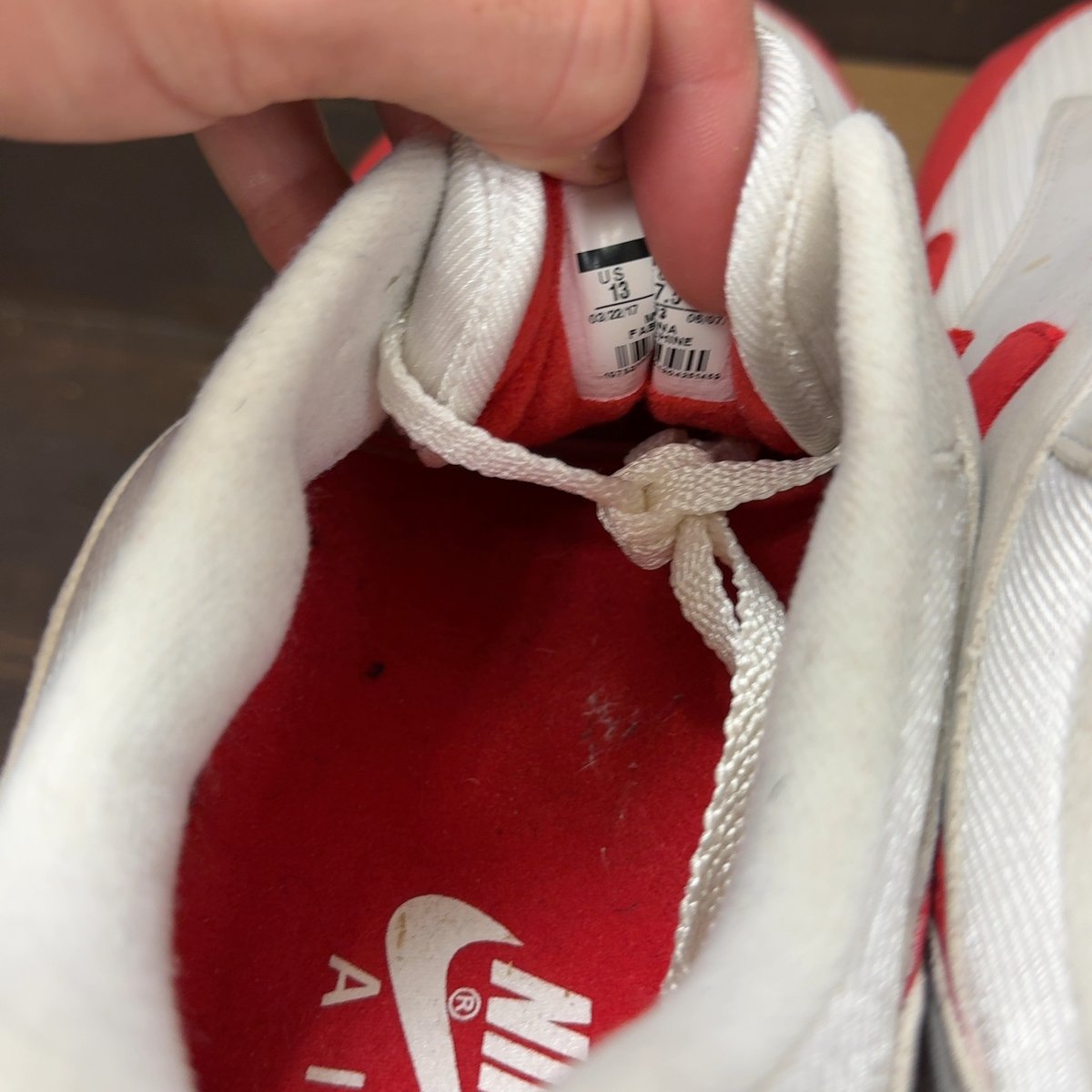 Nike Air Max 1 Anniversary Red (2017/2018 Restock Pair) Size 13 (Pre-Owned) - aux