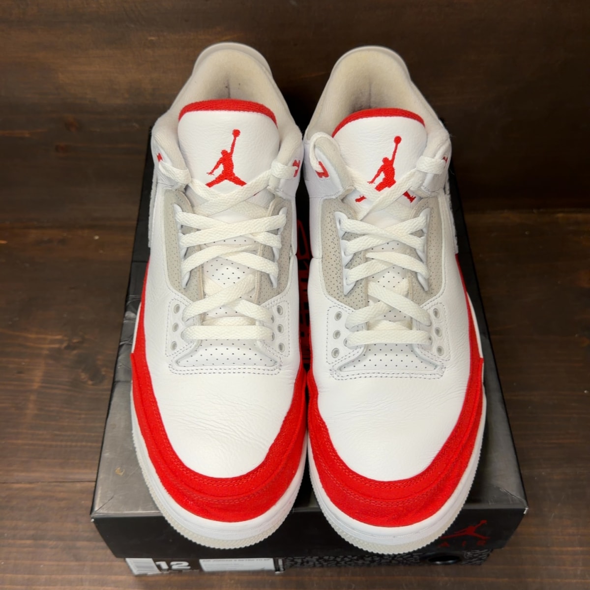 Jordan 3 Retro Tinker White University Red Size 12 (Pre-Owned)