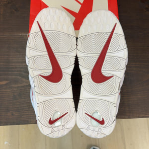 Nike Air More Uptempo White Varsity Red Outline Size 9.5 (Pre-Owned) - aux