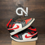 Jordan 1 Mid White Black Red (2022) Size 7.5 (Pre-Owned) - Image 1