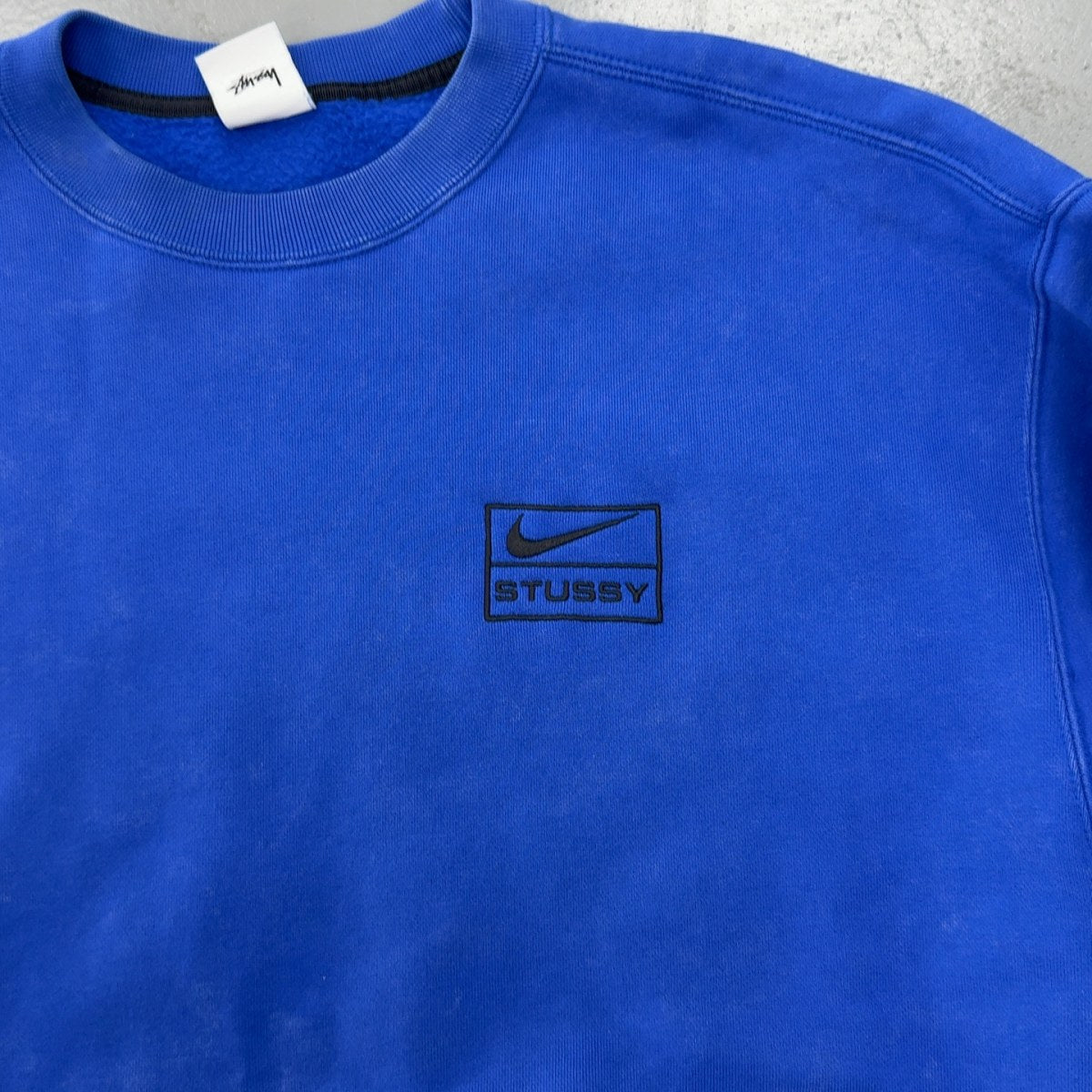 Nike x Stussy Acid Wash Crew Fleece Blue Size M Size M (Pre-Owned) - Image 3