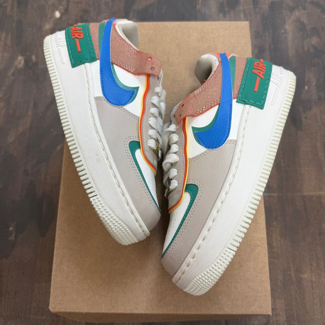 Nike Air Force 1 Low Shadow Sail Signal Blue Green (Women's) Size 5.5W (Pre-Owned) - Image 1