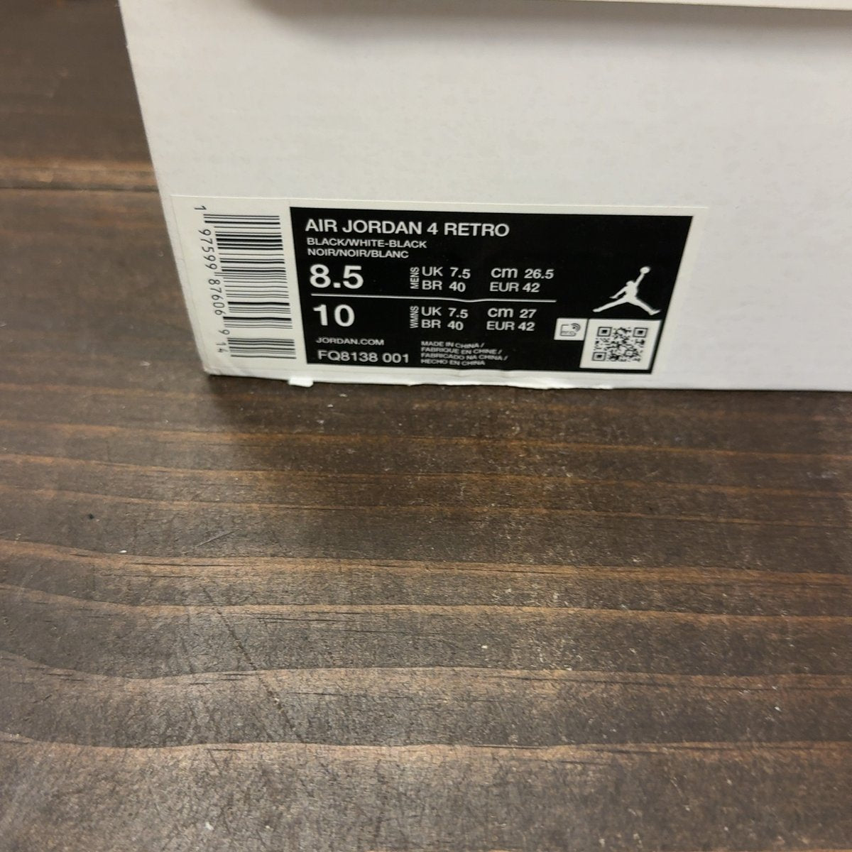 Jordan 4 Retro White Thunder Size 8.5 (Pre-Owned) - aux