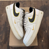 Nike Air Force 1 Low '07 LV8 Double Swoosh White Metallic Gold Size 10.5 (Pre-Owned) - Image 1