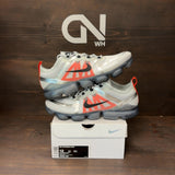 Nike Air VaporMax 2019 Pure Platinum Team Orange Size 12 (Pre-Owned)