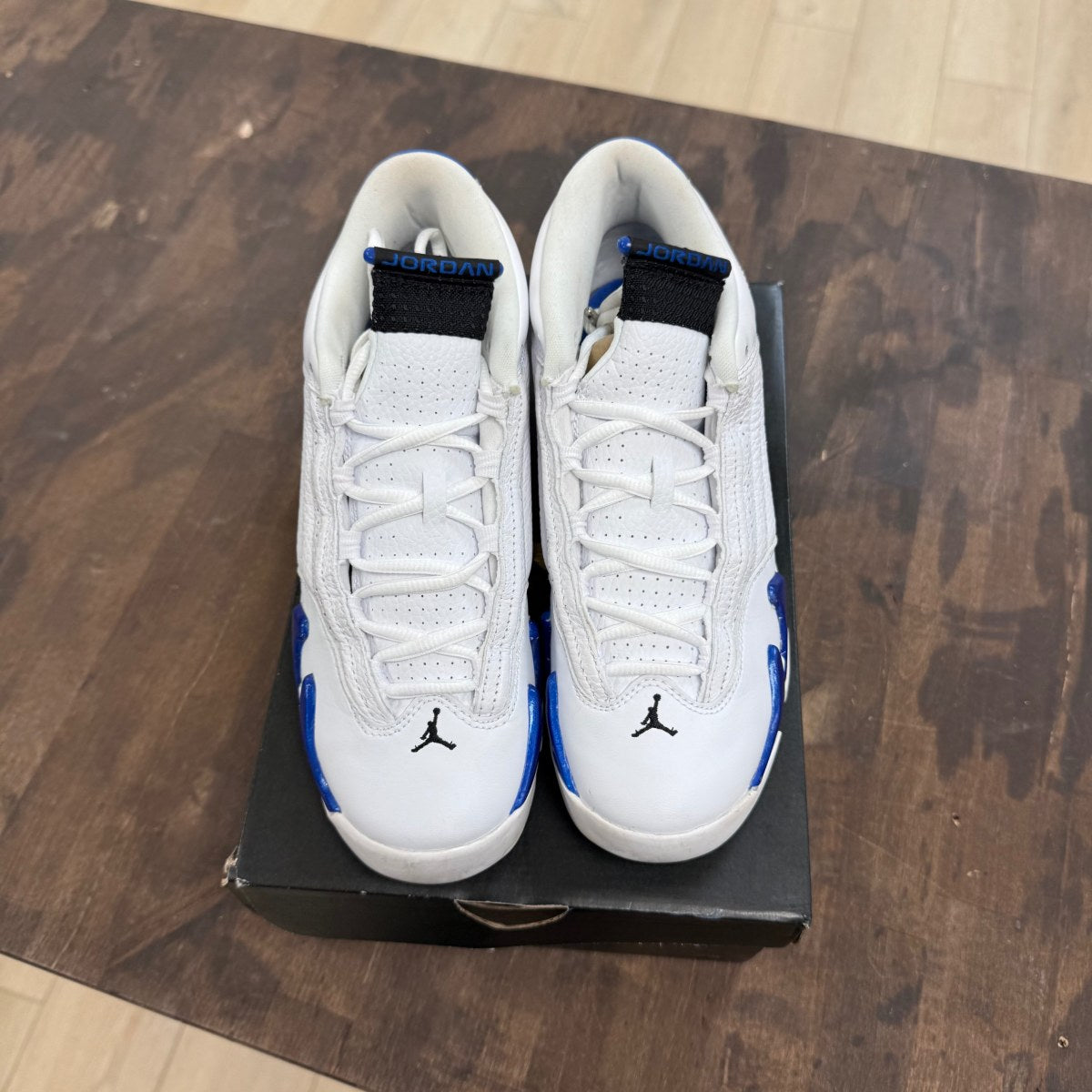 Jordan 14 Retro White Hyper Royal (GS) - Image 2