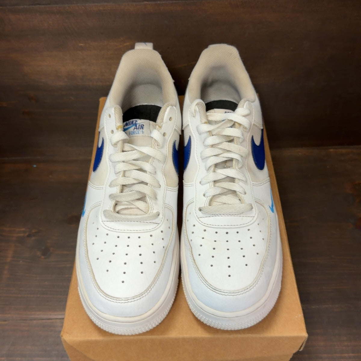 Nike Air Force 1 Low White Light Photo Blue Deep Royal Blue Size 10 (Pre-Owned) - Image 3