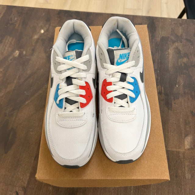 Nike Air Max 90 Leather White Chlorine Blue (GS) Size 6Y (Pre-Owned) - Image 2