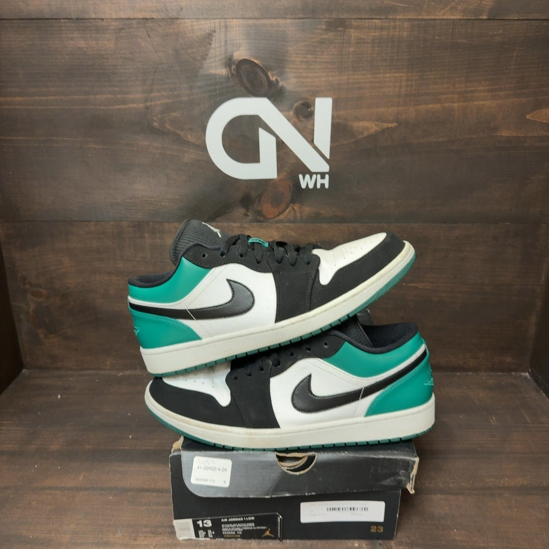 Jordan 1 Low White Black Mystic Green - Image 1