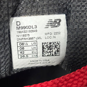 New Balance 990v3 MiUSA DTLR GR3YSCALE Size 8.5 (Pre-Owned) - Image 8