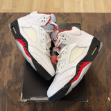 Jordan 5 Retro Fire Red Silver Tongue (2020) - Image 1