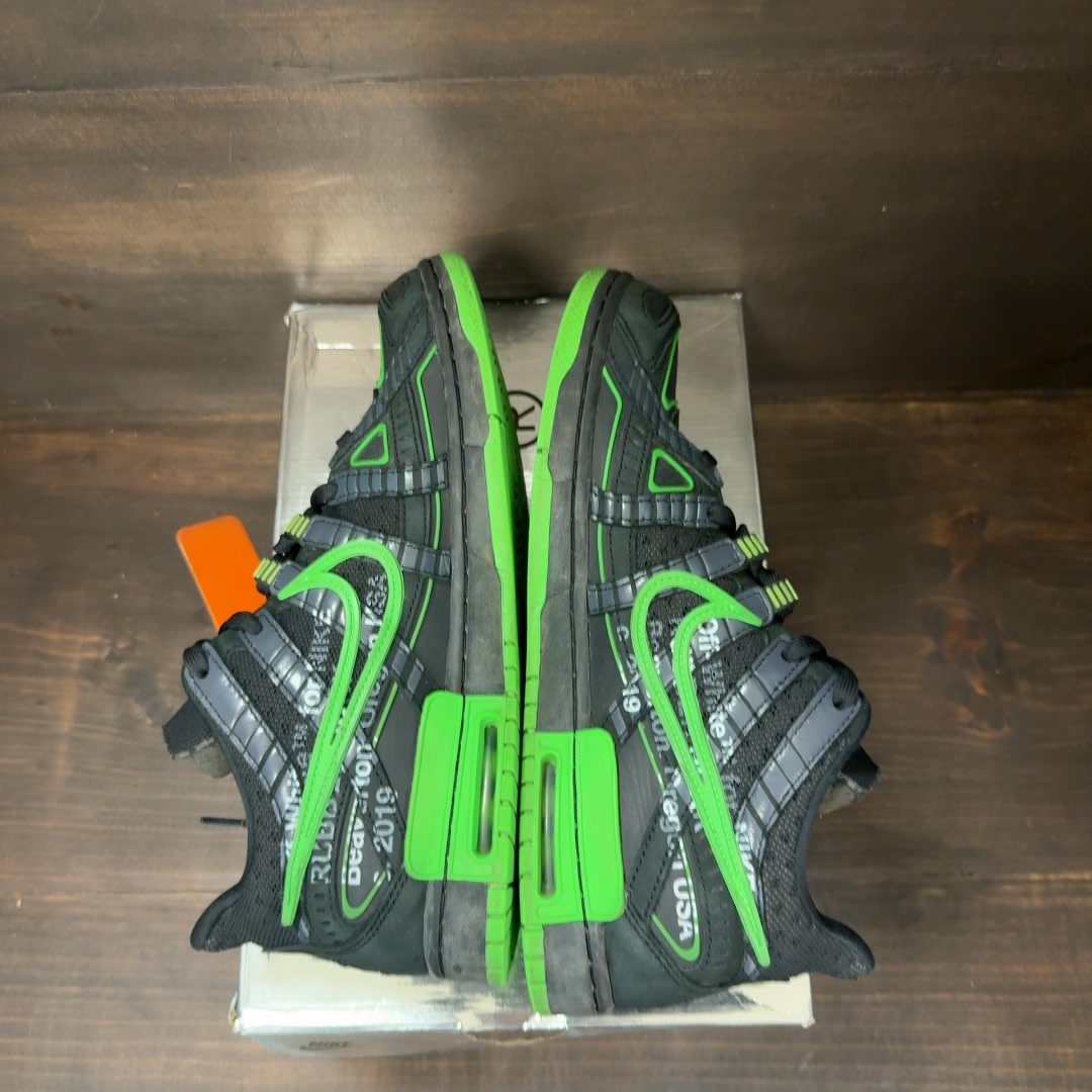 Nike Air Rubber Dunk Off-White Green Strike Size 9.5 (Pre-Owned)