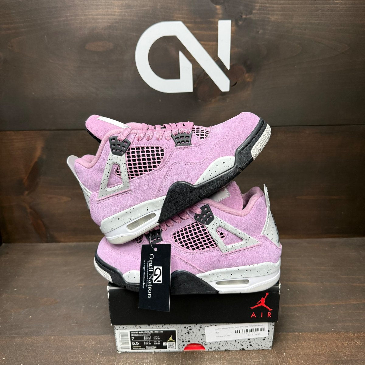 Jordan 4 Retro Orchid (Women's) Size 7W (Pre-Owned) - front