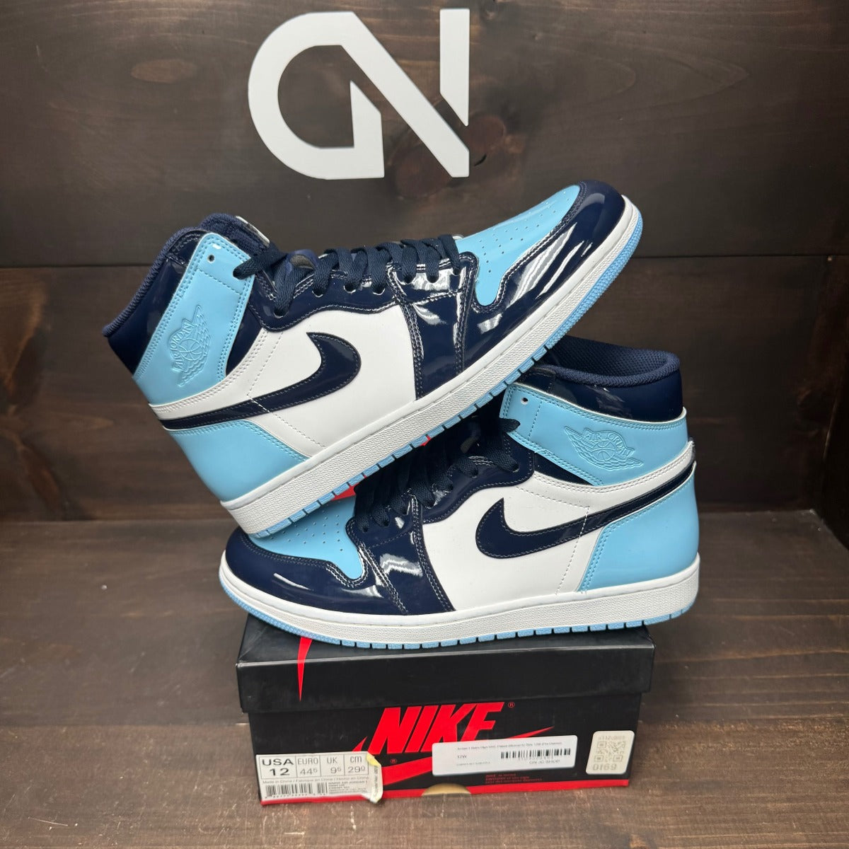 Jordan 1 Retro High UNC Patent (Women's) - Image 1