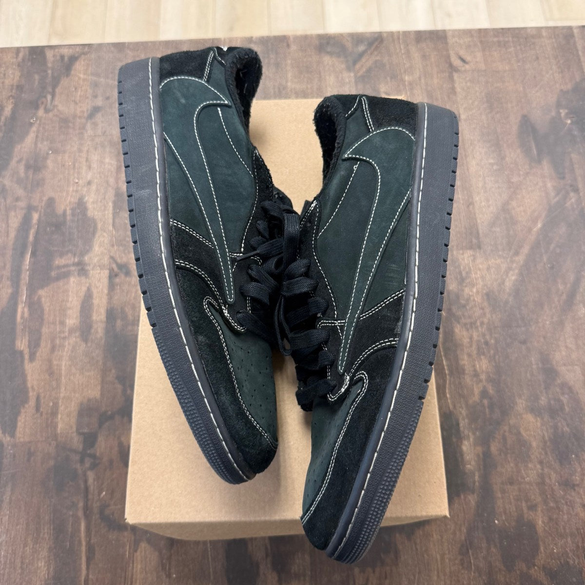 Jordan 1 Retro Low OG SP Travis Scott Black Phantom Size 14 (Pre-Owned) - Image 1