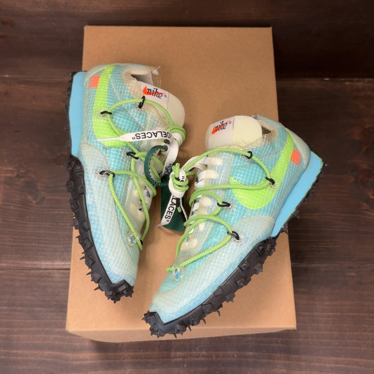 Nike Waffle Racer Off-White Vivid Sky (Women's) Size 6W (Pre-Owned) - Image 2
