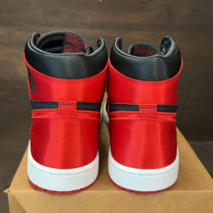 Jordan 1 Retro High OG Satin Bred (Women's) Size 10W - aux