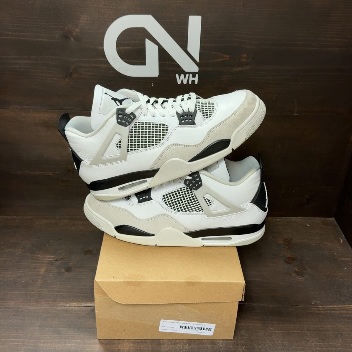 Jordan 4 Retro Military Black Size 13 (Pre-Owned) - front