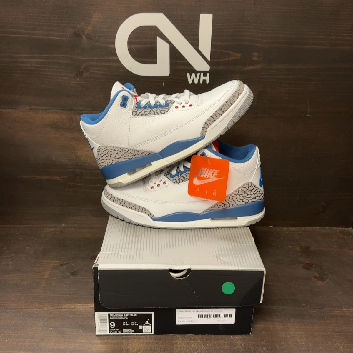 Jordan 3 Retro True Blue (2026) Size 9 (Pre-Owned) - front