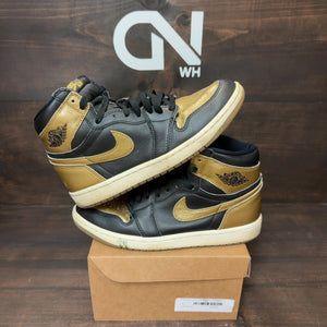 Jordan 1 Retro High Black Metallic Gold (2020) Size 9.5 (Pre-Owned) - Image 1