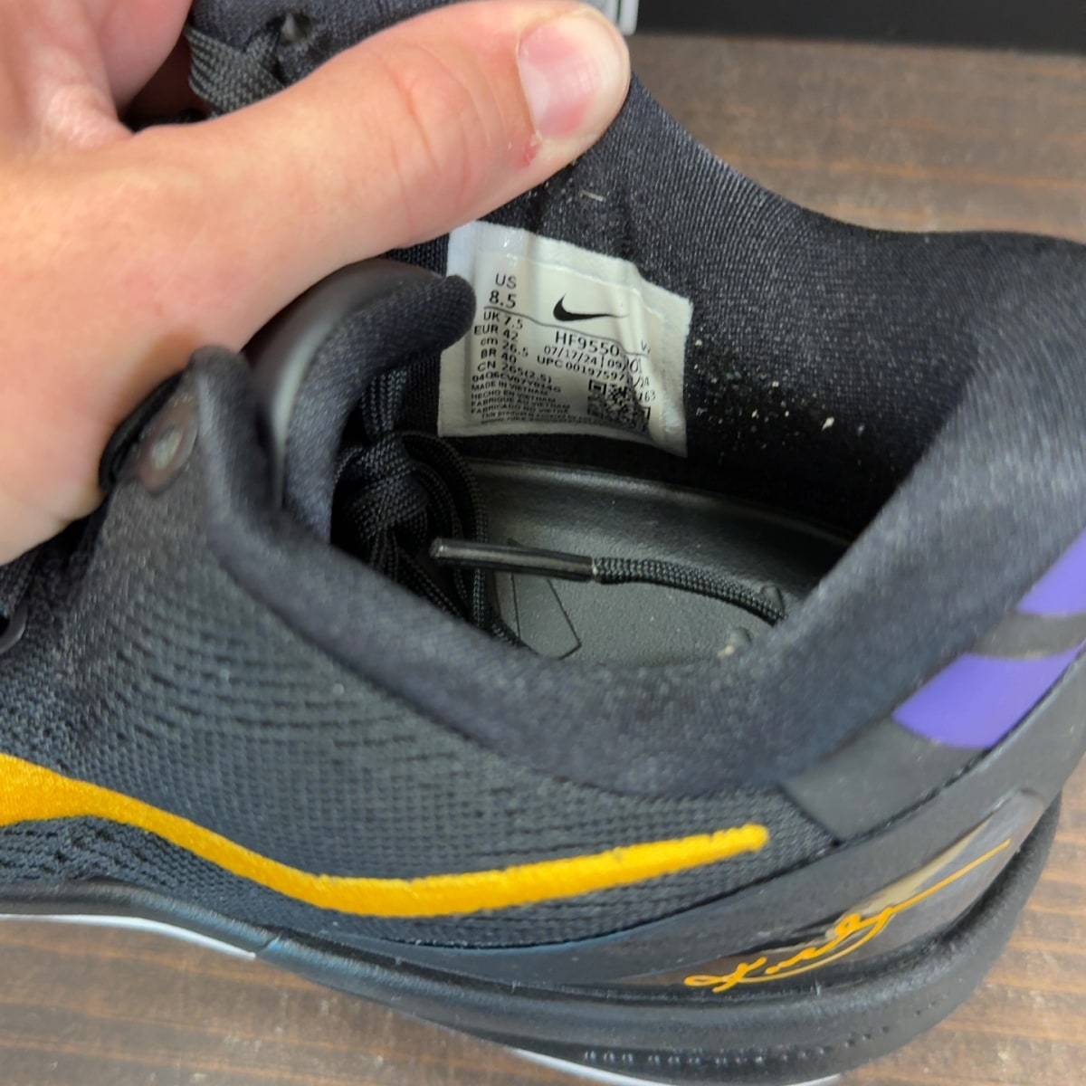 Nike Kobe 8 Protro Lakers Away Size 8.5 (Pre-Owned) - Image 7