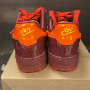 Nike Air Force 1 Low Patent Leather Dark Team Red Safety Orange Size 7.5 (Pre-Owned) - Image 5