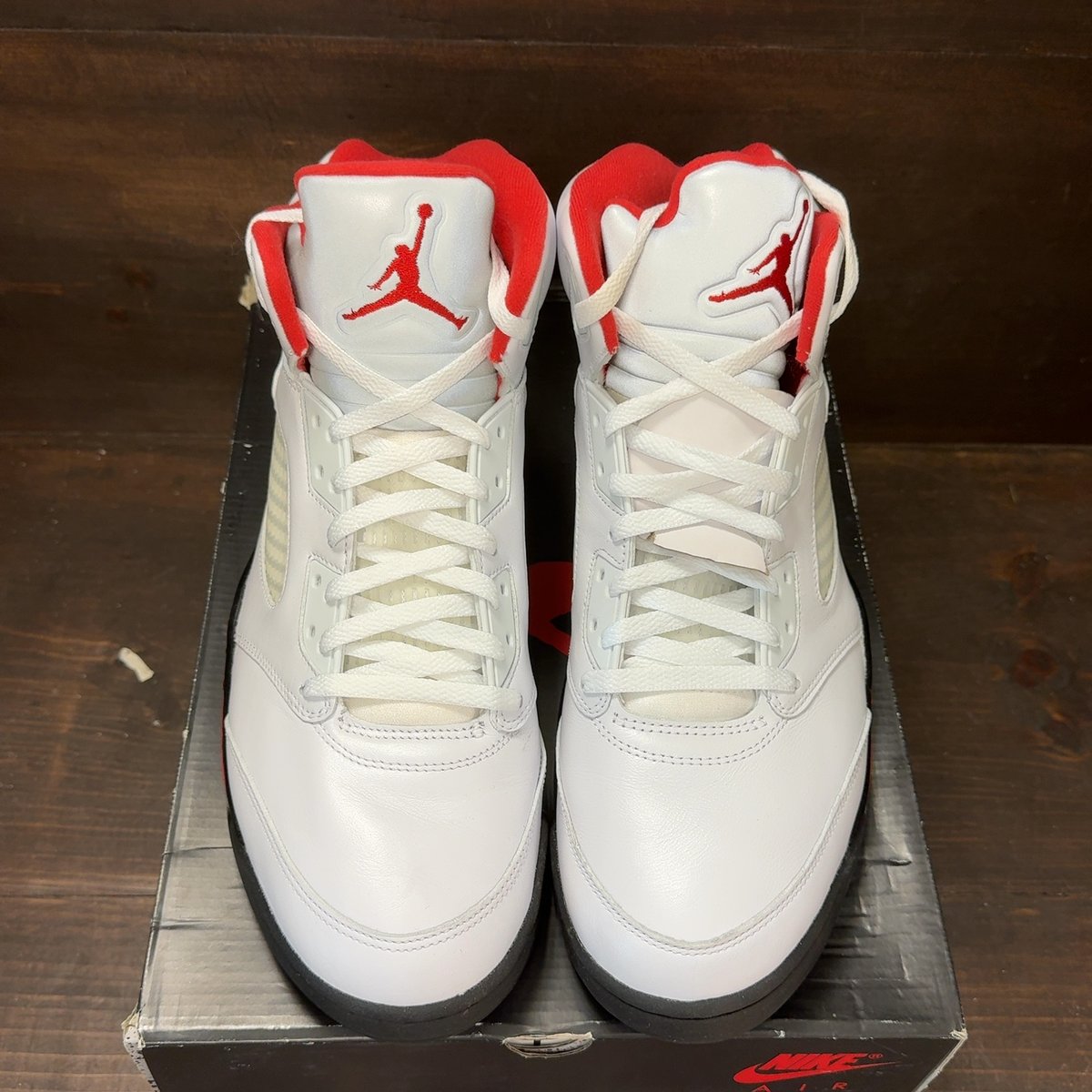 Jordan 5 Retro Fire Red Silver Tongue (2020) Size 14 (Pre-Owned) - tag