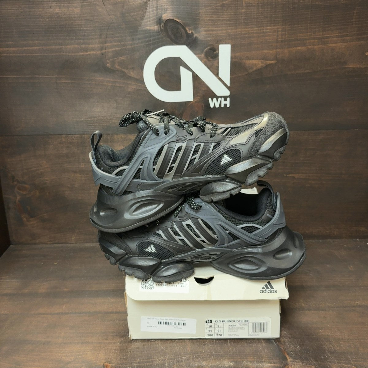 adidas XLG Runner Deluxe Black Grey - Image 1