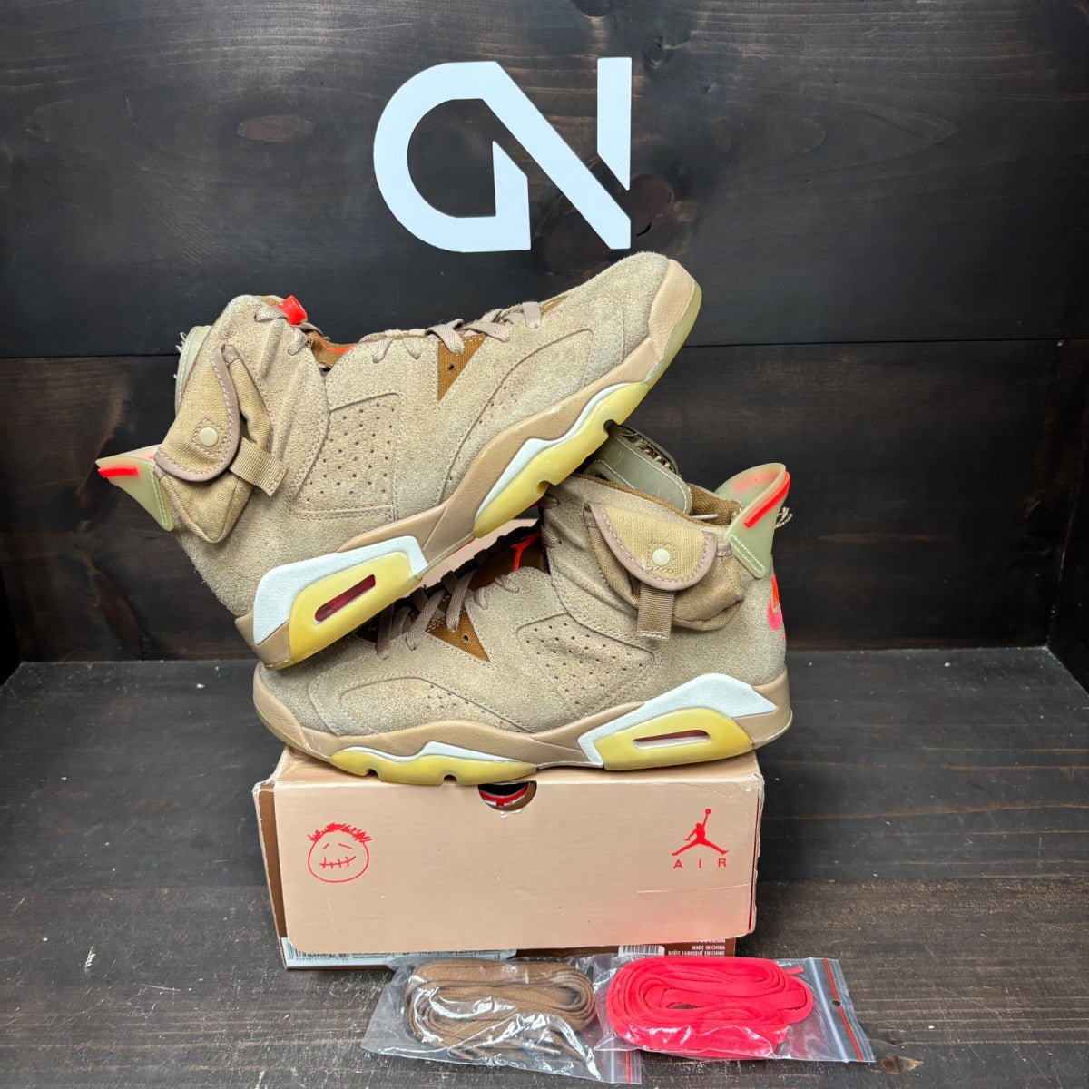 Jordan 6 Retro Travis Scott British Khaki - Image 1