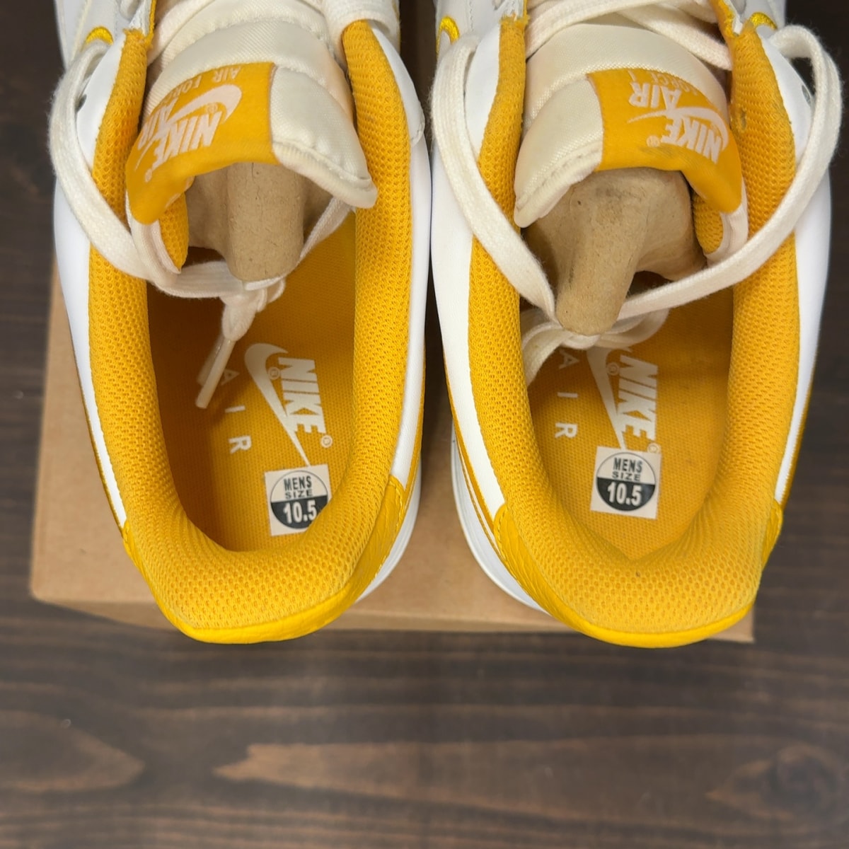 Nike Air Force 1 Low White Yellow Ochre Size 10.5 - Image 6