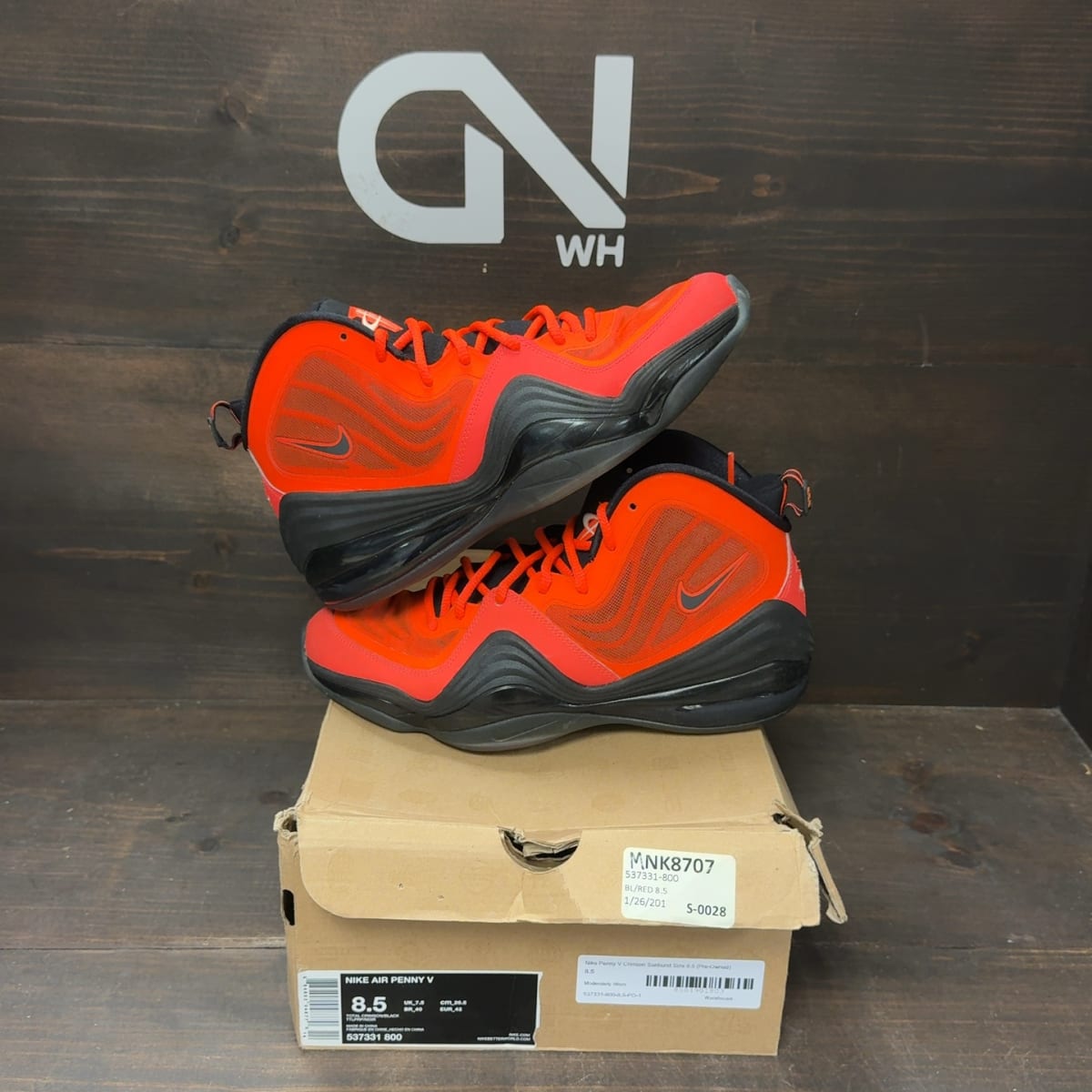 Nike Penny V Crimson Sunburst Size 8.5 (Pre-Owned) - front