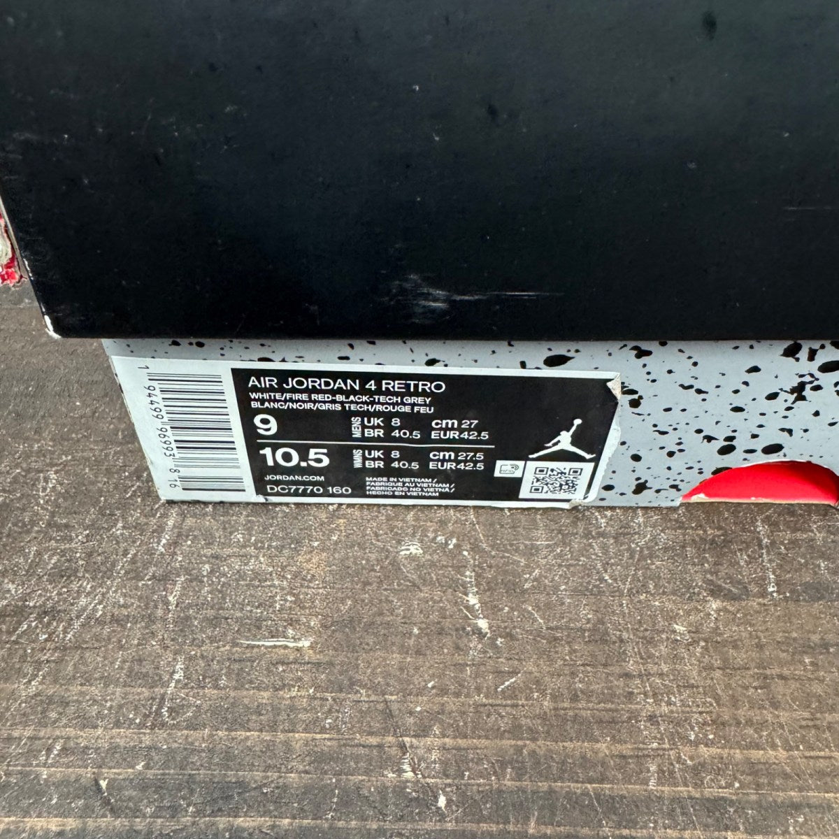 Jordan 4 Retro Fire Red (2020) Size 9 (Pre-Owned) - aux