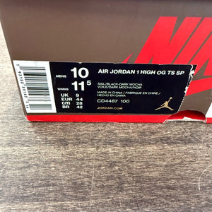 Jordan 1 Retro High OG SP Travis Scott Mocha Size 10 (Pre-Owned)