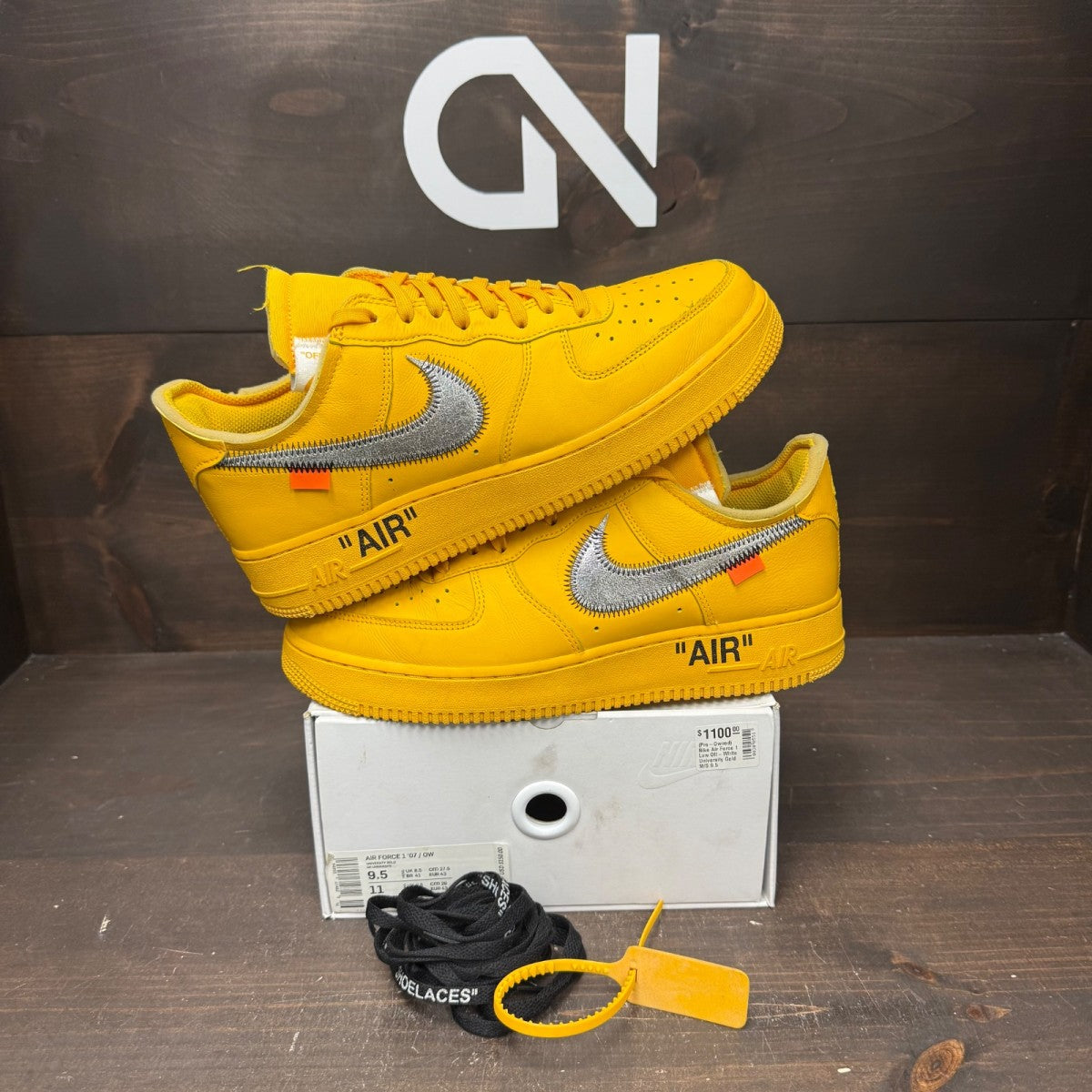 Nike Air Force 1 Low Off-White ICA University Gold - Image 1