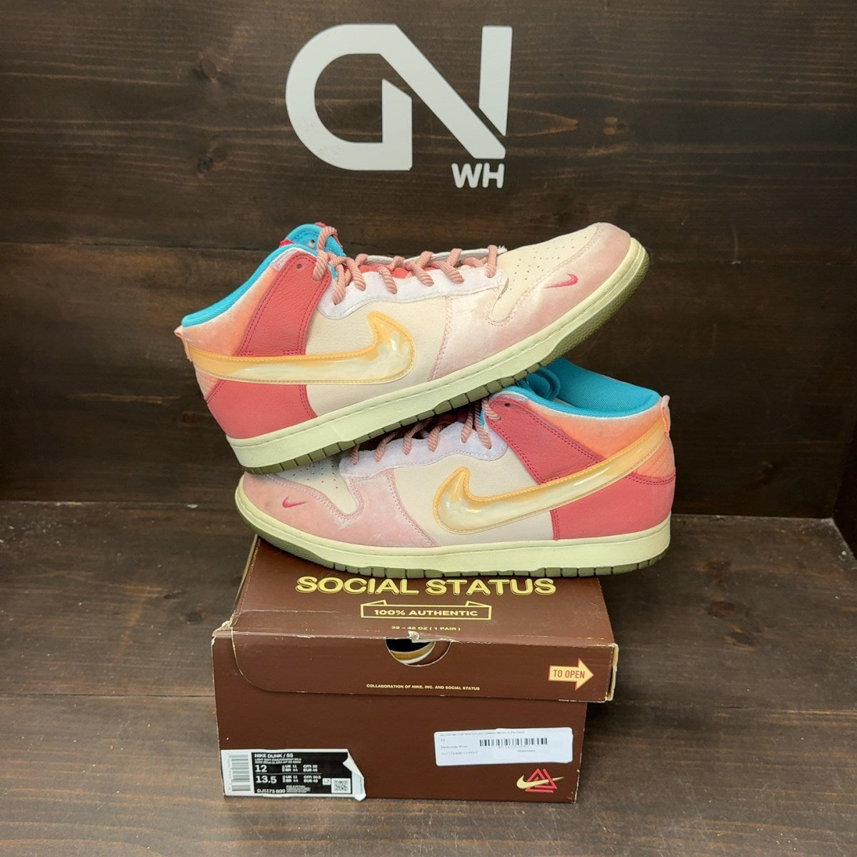 Nike Dunk Mid Social Status Free Lunch Strawberry Milk - Image 1