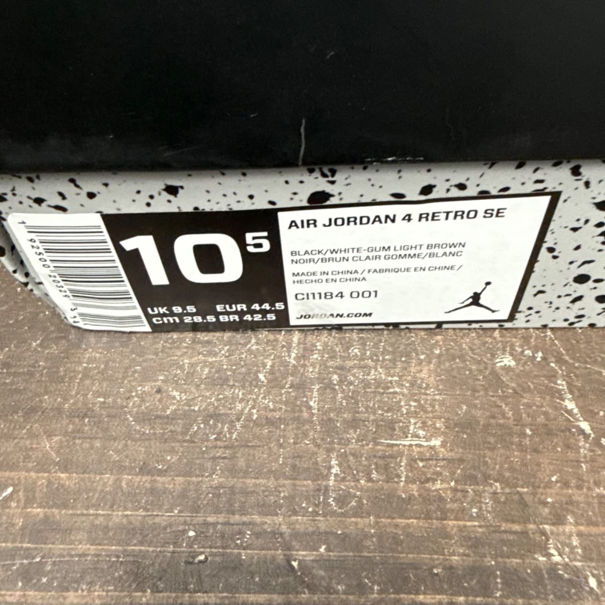 Jordan 4 Retro Laser Black Gum Size 10.5 (Pre-Owned) - aux