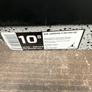 Jordan 4 Retro Laser Black Gum Size 10.5 (Pre-Owned) - aux