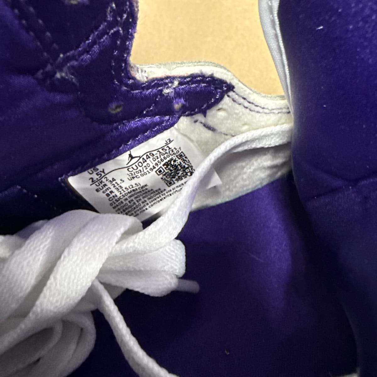 Jordan 1 Retro High Court Purple (2021) (PS) Size 2.5Y - aux